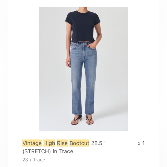 AGOLDE Vintage High Rise Bootcut in Trace 28.5” - Picture 6 of 6